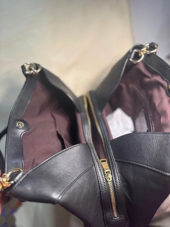 Coach Black Lexy Quilted Leather Shoulder Tote with Gold Hardware - Picture 8 of 12